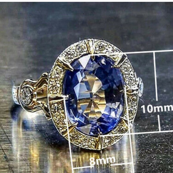 NEW 925 Sterling Silver Blue Stone ring - Picture 2 of 3